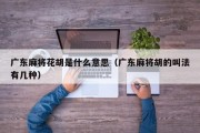广东麻将花胡是什么意思（广东麻将胡的叫法有几种）