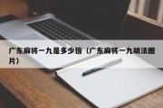 广东麻将一九是多少倍（广东麻将一九胡法图片）