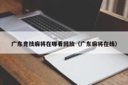 广东竞技麻将在哪看回放（广东麻将在线）