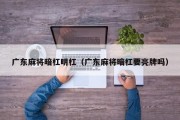 广东麻将暗杠明杠（广东麻将暗杠要亮牌吗）